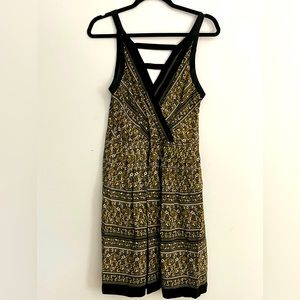 Sleeveless silk printed midi dress